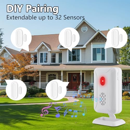 Door Alarms when Opened, GreenCycle Door Chimes when Door Opens - color: 1 receiver + 1 chime