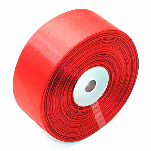 Red Satin Ribbon 1.5 Inch for Gift Wrapping, 50 Yards in Length - color: Red, size: 1.5"