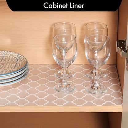 Cooyes Shelf Liner for Kitchen Cabinets, Non‑Adhesive Drawer Liner - color: Absolute White, size: 20"W x 360"L
