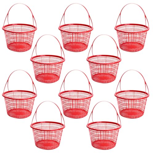 10pcs Fruit Pick Basket for Strawberry Small Fruit Basket Strawberry Cherry Container - size: 18.00X18.00X10.50CM