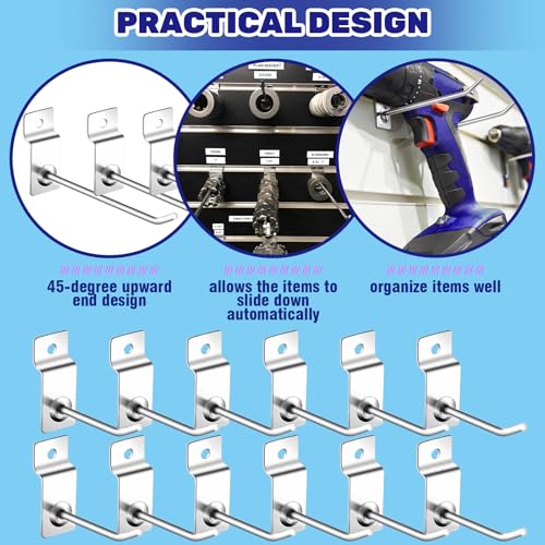 40Pcs Slatwall Panel Hooks Bulk Set, Metal Pegboard Organizer Slat Wall Hanging Display Hanger Hooks for Gridwall Garage Shop Retail (2 Inches/5 CM) - size: 2 Inches/5 CM