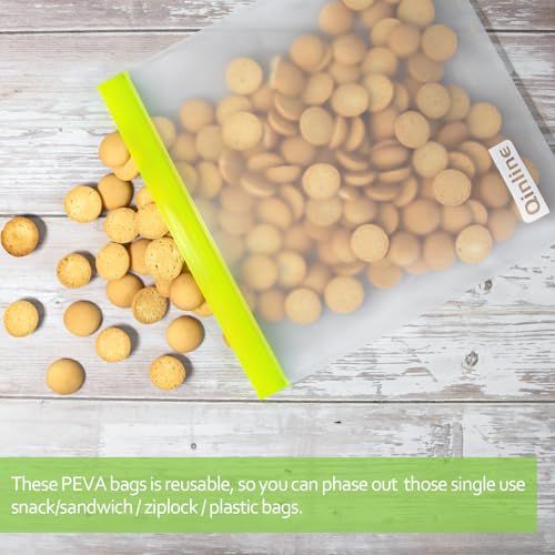 Qinline Reusable Food Storage Bags - 24 Pack Freezer Extra Thick Leakproof Lunch Bag - 8 Gallon 8 Sandwich 8 Snack Bags - color: Multicolor