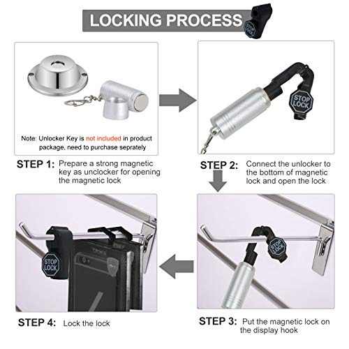 200Pcs Black Peg Hook Security Stop Lock 6mm for 4.5-5.9mm Pegboard - color: Black