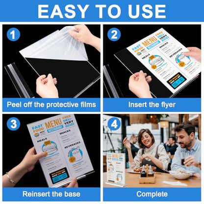 Dynta 48 Pack Acrylic Sign Holder 8.5 x 11 Inches Clear Table Sign Holder - size: 8.5x11 Inches (Pack of 2)