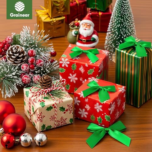 50 Pcs Emerald Green Satin Ribbon Bows, 3.5" x 3.5", with Twist Ties - color: Emerald Green