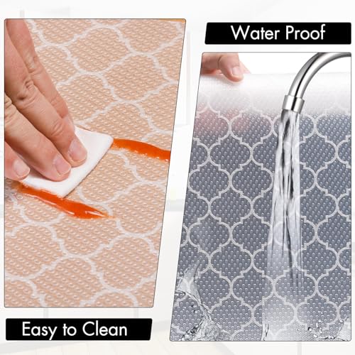 Cooyes Shelf Liner for Kitchen Cabinets, Non‑Adhesive Drawer Liner - color: Absolute White, size: 15"W x 360"L