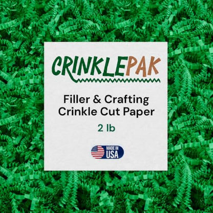 CrinklePak Green Crinkle Paper - 2 LB Gift Basket Filler - color: Green, size: 2 LB