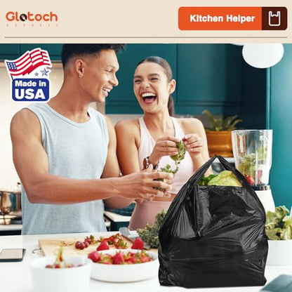 Glotoch 500 Count Plastic Shopping T-shirt Bags with Handles Black Plain - color: Pure Black
