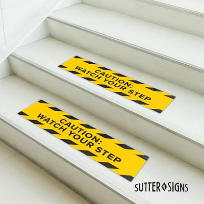 5pk Anti Slip Watch Your Step Floor Decals Caution Wet Floor Sign