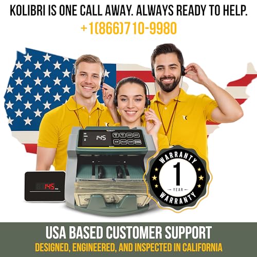 KOLIBRI Money Counter Machine I UV/MG I Set Value Count I LCD Display I Business Grade I Dollar, Euro I Advanced UV/MG/IR/DD/HLF Detection I 1,500 Notes/Min I 1-Year Warranty I KOLIBRI UV/MG - color: White/Green (Kolibri Uv/Mg)