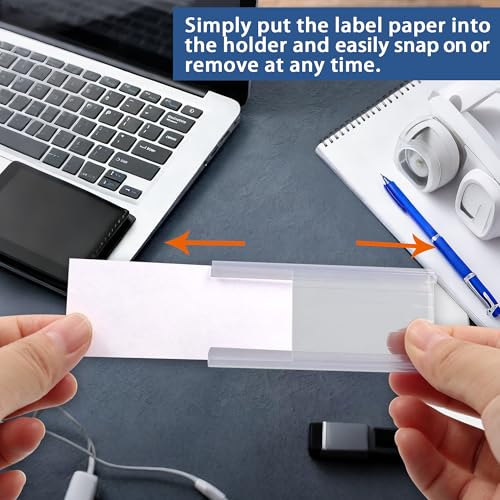 60 Pcs Wire Shelf Label Holder, Metro Shelf Clips with Paper Inserts - color: 3 X 1.3in