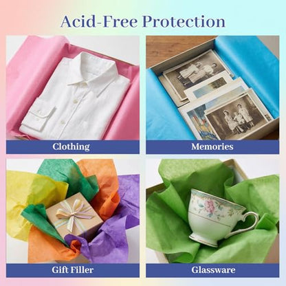Shindel Tissue Paper 120 Sheets, 20 X 14 inch 20 Colors for Gift Bags - color: Multicolor