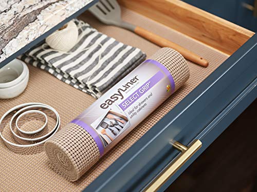 Duck Non-Adhesive Shelf Liner Select Grip EasyLiner, 12-inch x 20 Feet, Taupe - color: Taupe, size: 12-Inch x 20 Feet