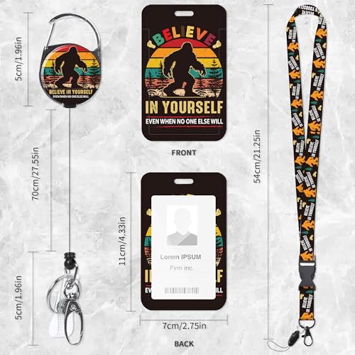 Bigfoot Lanyard with ID Badge Holder and Retractable Badge Reel - color: Bigfoot