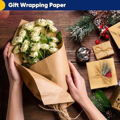 Vanhench 17.5" x 3600" (300') Brown Kraft Paper Roll - color: Brown, size: 17.5" X 300'