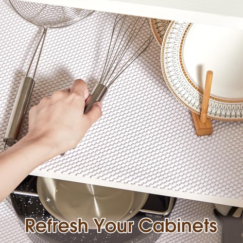 Shelf Liner for Kitchen Cabinets and Drawers, White, 18" x 240" - color: White, size: 18"W x 240"L