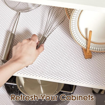 Shelf Liner for Kitchen Cabinets and Drawers, White, 18" x 240" - color: White, size: 18"W x 240"L