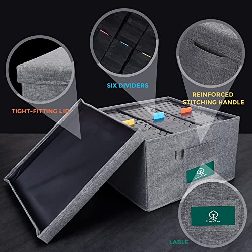 VHS Storage Box with Lid, Practical VHS Storage Case with Index Labels, 14.4 x 13.4 x 8.2 Inch VHS Holder Storage Containers to Store up to 42 VHS Tapes- Gray - size: VHS-1 Pack