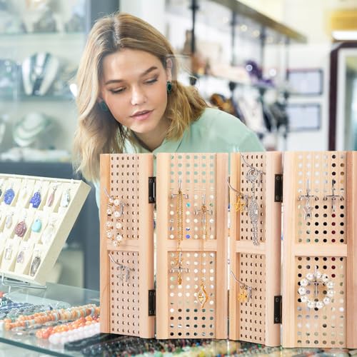 GlikCeil Peg Board Standing Display for Vendors with 20 Hook Wood Pegboard