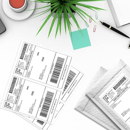 Half Sheet Laser/Ink Jet Shipping Labels UPS FedEx Address Labels (2000 Sheets, 4000 Labels) - size: 2000 sheets, style: 2 up-8.5"x5.5"