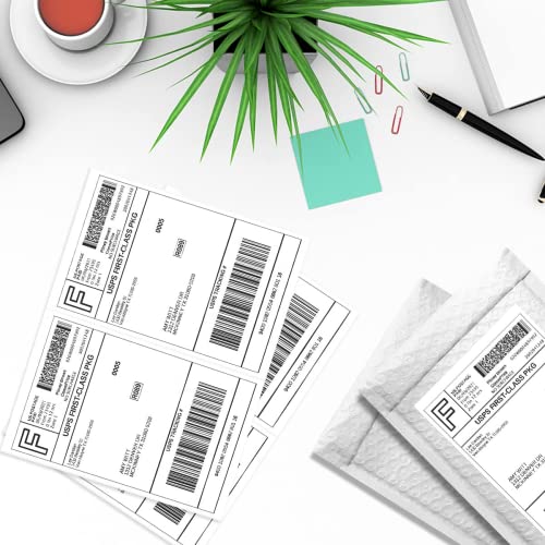 BESTEASY 1000 Half Sheet Self Adhesive Shipping Labels, Laser/Ink Jet White Blank Shipping Labels 8.5" x 5.5" Address Labels (500 Sheet Total 1000 Labels) - size: 500 sheets, style: 2 up-8.5"x5.5"