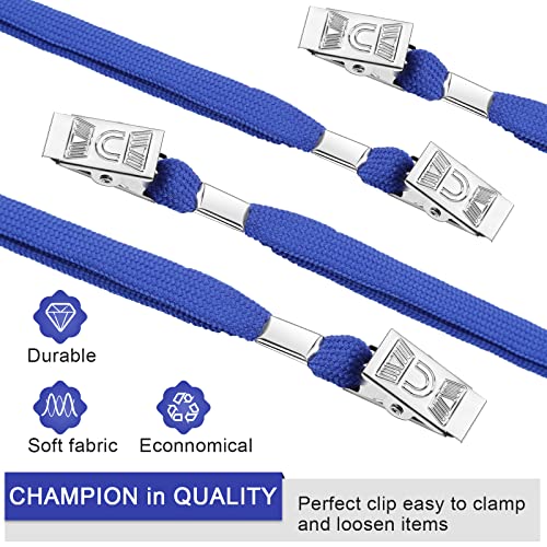Marspark 200 Pcs Lanyards for ID Badges, Flat Swivel Hook,Blue - color: Blue