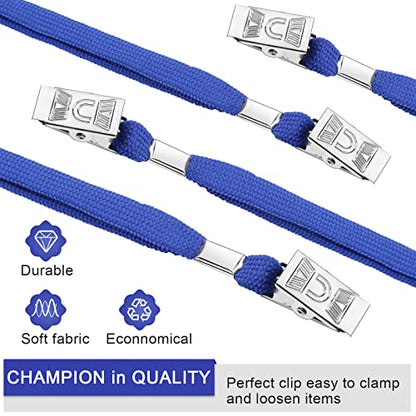 Marspark 200 Pcs Lanyards for ID Badges, Flat Swivel Hook,Blue - color: Blue