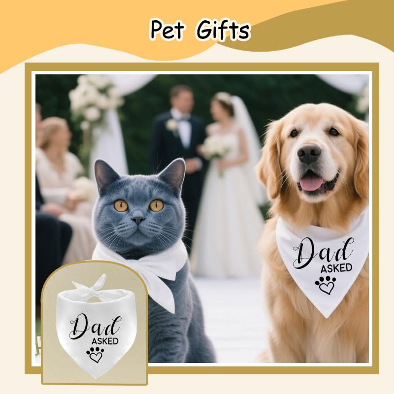 Dog Engagement Necktie for Meddium Large Puppy Dogs Necktie for Wedding Bridal Shower Gift for Dog Owner - color: Black