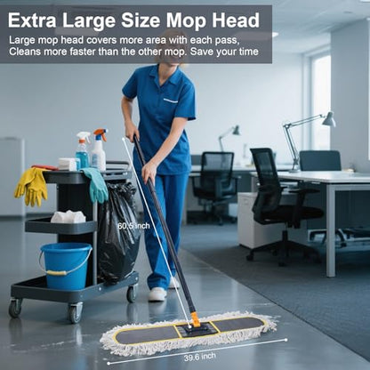 KeFanta 36" Commercial Dust Mops,Industrial Heavy Duty Floor Duster,Grey