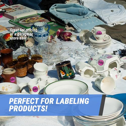 50 Cent Price Stickers, 2 inch, Pink, Circle Dot, 300 Labels - color: 50c / Dark Pink, size: 1 Roll