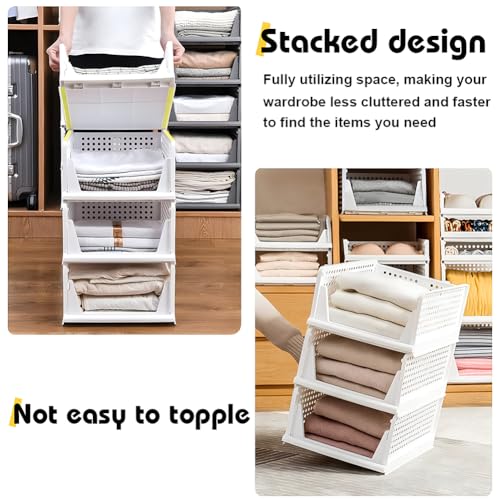 yazi 5 Pack Stackable Closet Storage Box - size: 5L