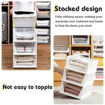 yazi 5 Pack Stackable Closet Storage Box - size: 5L