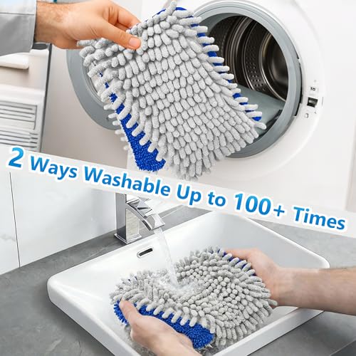 Reusable Mop Pads for Enspoway Dust Mop: Double-Sided Microfiber Refills - color: Blue Gray, size: 15" Mop Pad