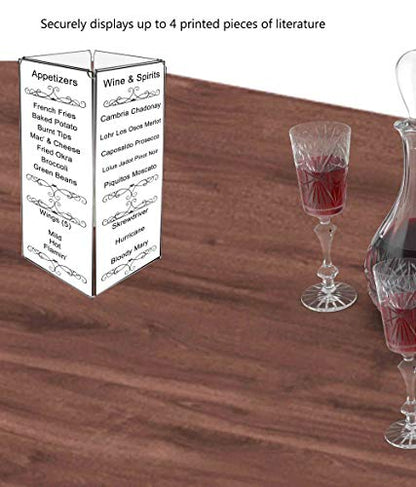 6 Pack Sign Holder 4 x 9 Inch Tabletop Menu Ad Display Counter Frame Clear Acrylic Table Tent Four Sides Advertisement Rack Card Holder for Restaurants Salons or Hotels by Marketing Holders - size: 4" x 9" 4 Sided