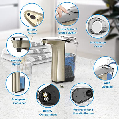 Automatic Soap Dispenser, 17oz Touchless Liquid Dish Soap Dispenser Kitchen - color: Champagne Gold