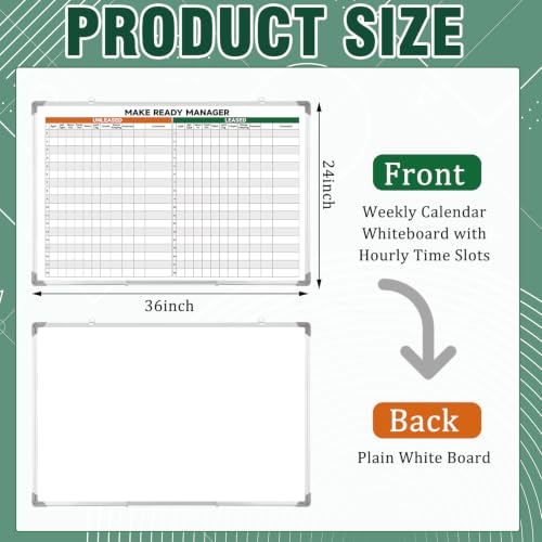 Lincia 36 x 24 Inch Dry Erase Make Ready Manager Board Double Sided - style: Make Ready Manager