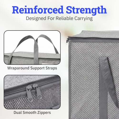 DURASACK Collapsible 26-Gallon Storage Bags – Tear-Resistant, Moisture-Resistant, Foldable Home Organization Bags – Charcoal, Pack of 2 - color: Charcoal