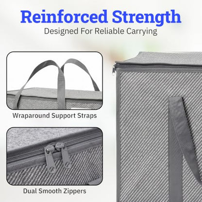 DURASACK Collapsible 26-Gallon Storage Bags – Tear-Resistant, Moisture-Resistant, Foldable Home Organization Bags – Charcoal, Pack of 2 - color: Charcoal