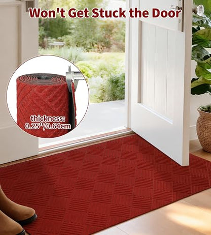 jxgzyy 3'11" x 2'8" Red Entryway Runner, Heavy Duty Carpet Runners - color: Red, size: 3'11" x 2'8" (Rectangular)