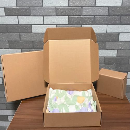 10x10x3 inch Shipping Boxes 20 Pack, Brown Corrugated Cardboard Mailer Box - size: 10" x 10" x 3"