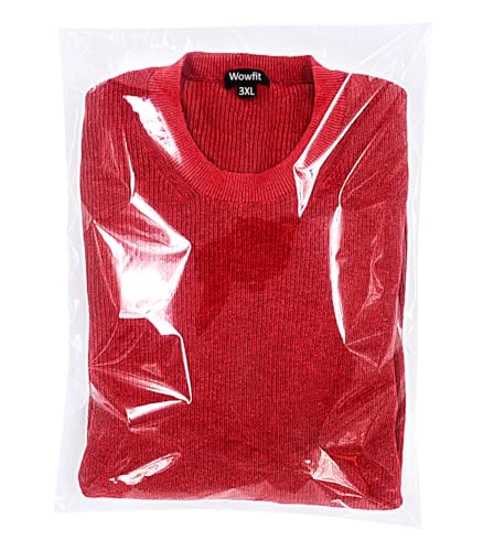 Wowfit 100 CT 14x20 Self Sealing Clear Bags for Packaging, Hoodies, Jackets - size: 14x20 Inch (Pack of 100)