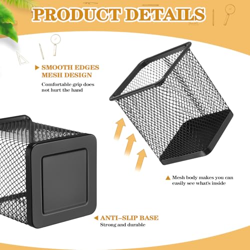 Colingmill 6 Set Slat Wall Hooks Holder Metal Mesh Basket Organizer, Square - style: Square