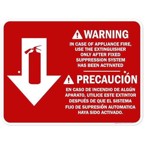 Osha Fire Extinguisher Instruction Warning Bilingual Sign, 18x24 Inches, Rust Free .063 Aluminum, Fade Resistant, Made in USA by My Sign Center - size: 18x24 Aluminum