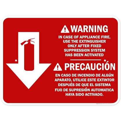 Osha Fire Extinguisher Instruction Warning Bilingual Sign, 18x24 Inches, Rust Free .063 Aluminum, Fade Resistant, Made in USA by My Sign Center - size: 18x24 Aluminum