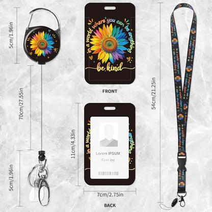 Autism Awareness Lanyard with ID Badge Holder and Retractable Badge Reel - color: Autism Awareness Puzzle