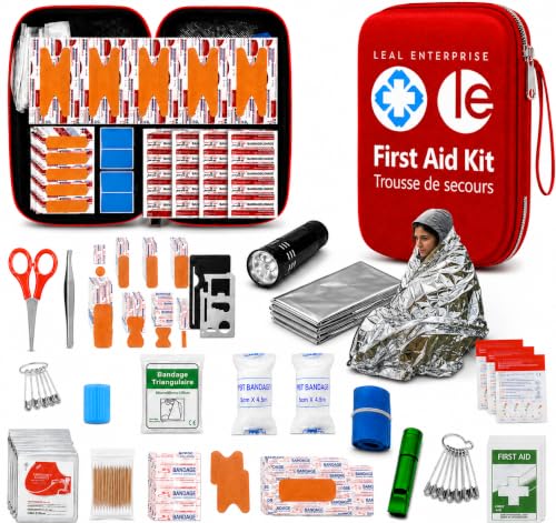 First Aid Kit 301 Piece - Fully Stocked Survival Emergency Kit for Home, Car, Camping, Workplace, Outdoor Travel & Family Preparedness