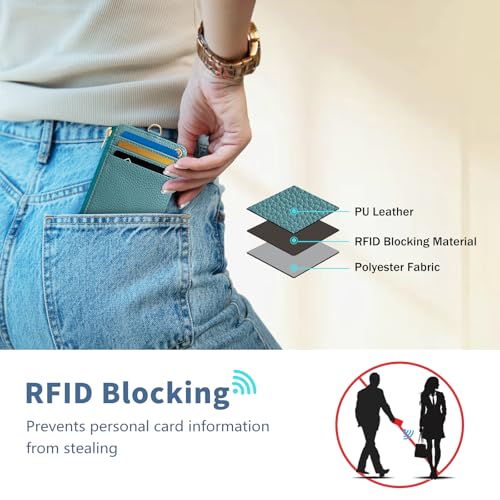 Blue Lanyard Wallet with Id Badge Holder Keychain for Card Women - color: Solid-blue