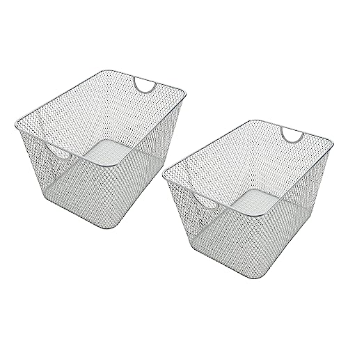 YBM HOME Wire Storage Baskets for Shelves, Cabinets, Pantry, Countertop, Open Mesh Storage Basket for Organizing Food Supplies, 2 Pack 14 x 10 - size: 14x10x9