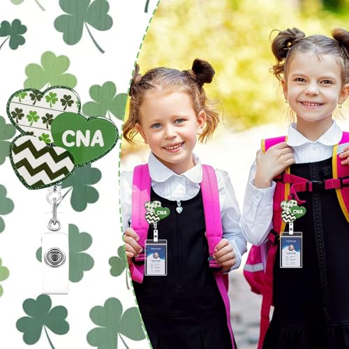 RIICFDD St. Patrick’s Day ID Badge Reel Triple Hearts Badge Holder 1 Pcs - color: Styl 27