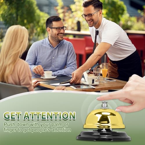 UCEC Desk Bell for Service, Ring Bell Sign, Dinner Bell for Inside - size: 1+1 Pack, Yellow